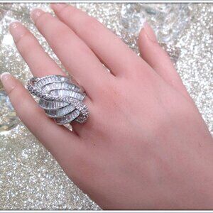 moisanite glamure ring 18k white gold filled ladies ring size 9